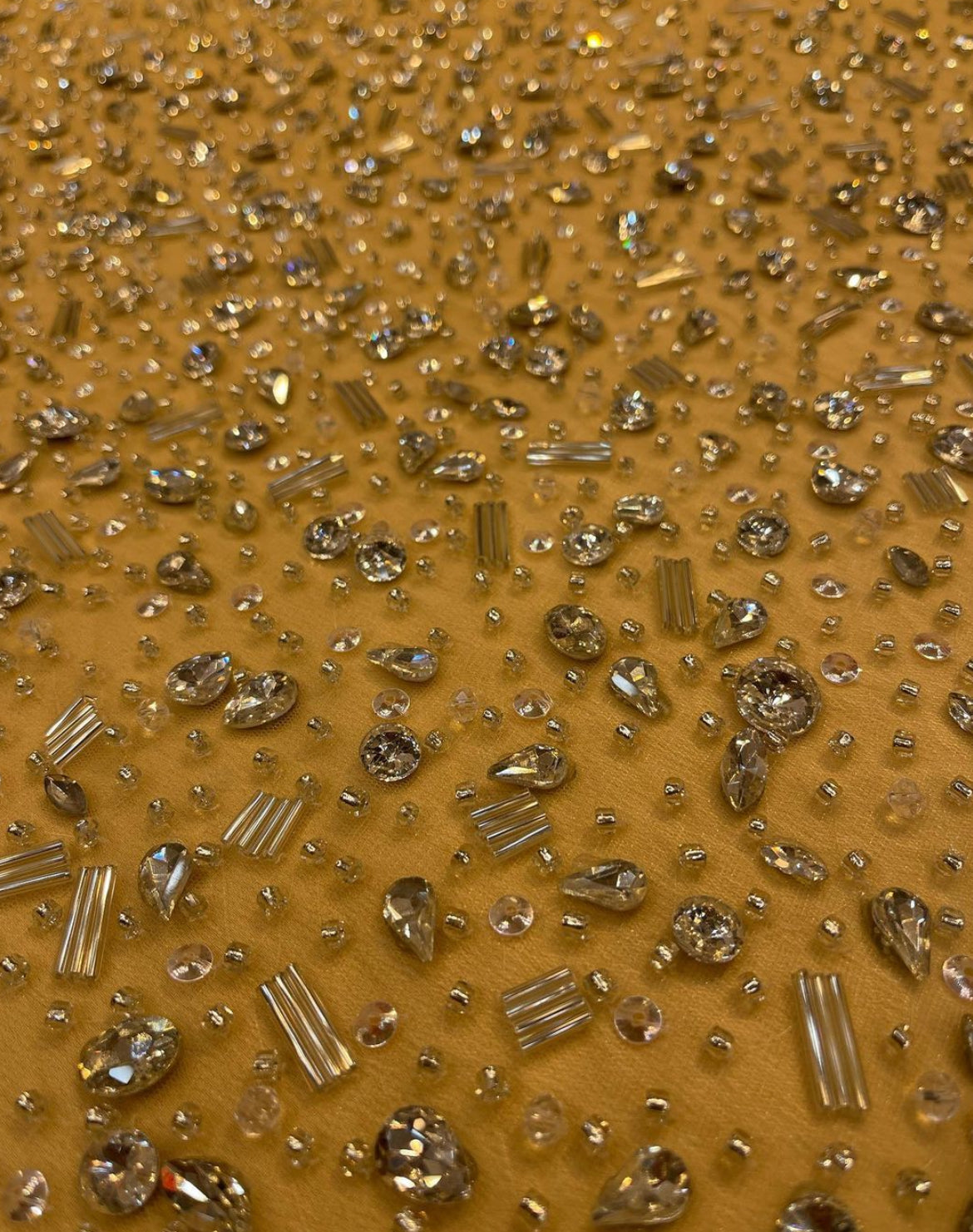 Luxurious Handcrafted Beaded Fabric β Available in Ivory, Beige, Red, Green, Black & Blue
