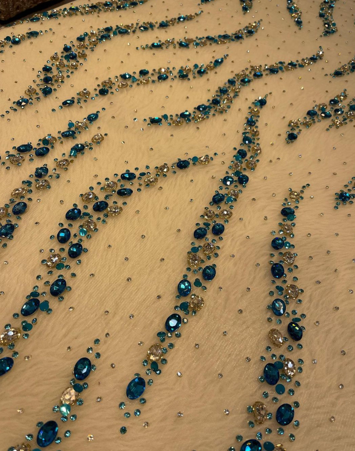 Ivory Elegance β Luxurious Hand-Embroidered Abstract Fabric