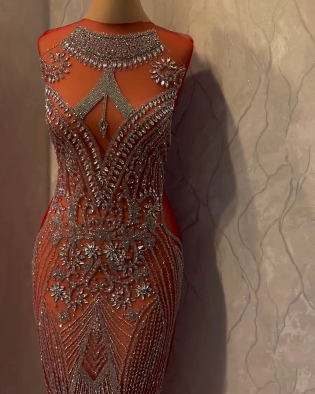 Art Deco Beaded Illusion Gown Intricate Crystal Embellishments Zist Zari Art Deco Beaded Illusion Gown Intricate Crystal Embellishments Zist Zari