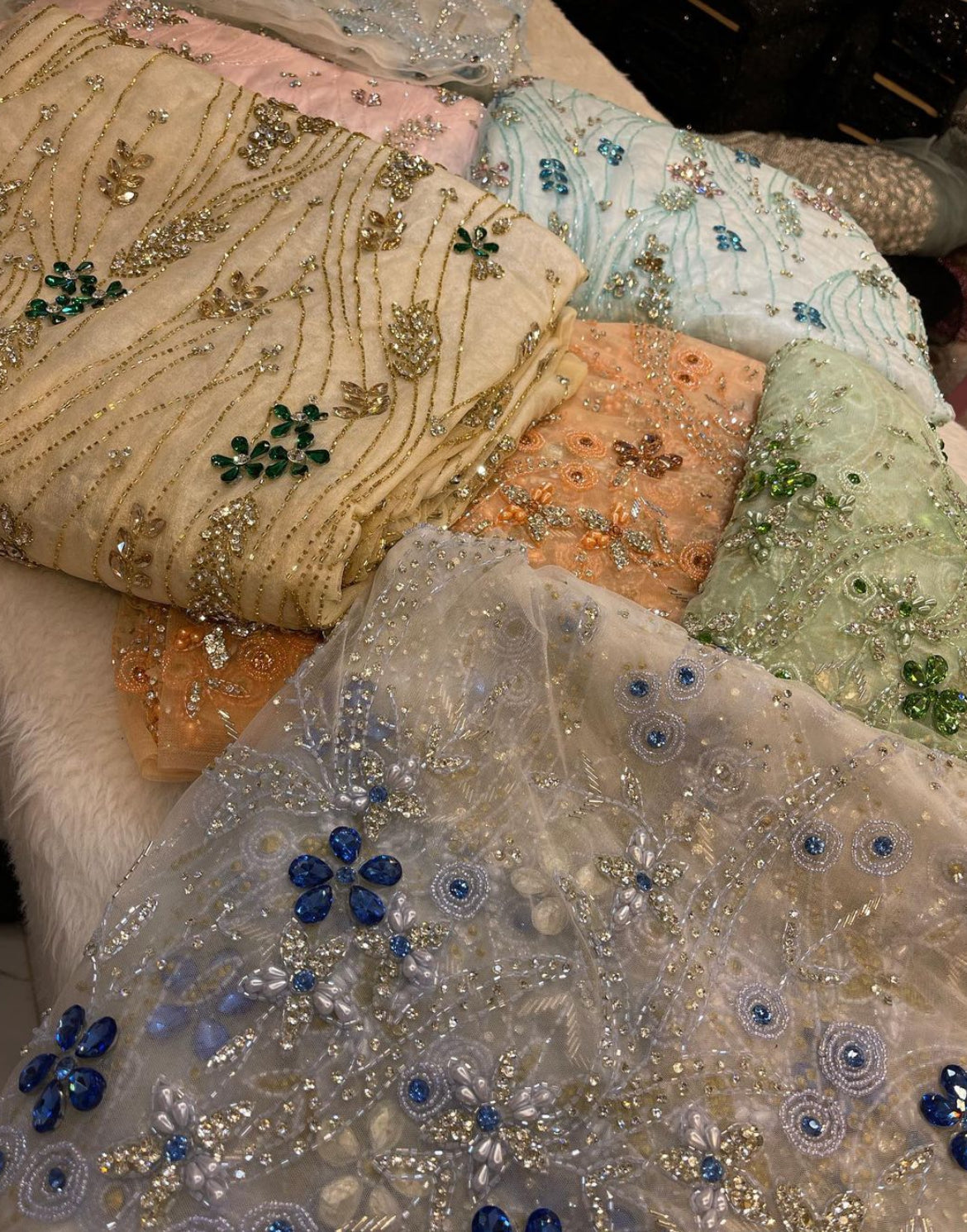 Exquisite Hand-Embroidered Fabrics: A Symphony of Colors and Craftsmanship