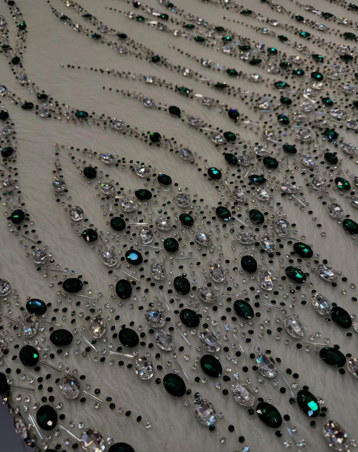 Ethereal Hand-Embroidered Rhinestone Fabric: A Canvas of Elegance and Versatility